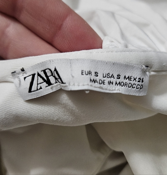 ZARA Deep V Neck Statement Ruffle Neckline One Piece Suit/bodysuit. White.SM - Picture 9 of 16